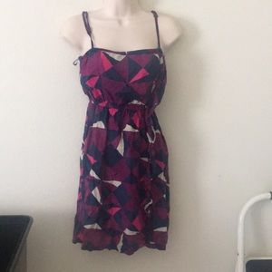 Gorgeous billabong summer beach dress casual vacation geometric design pink blue